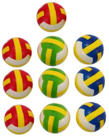 10 Balles Anti-Stress Forme Volley-Ball en PU pour Garçon et Filles | Jouet Anti-Pression à Presser, Récupération Rapide, Soulagement des Tensions, Garçon Fille