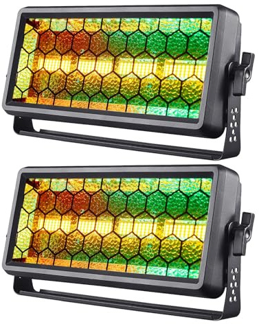 Yespick Wallwasher Éclairage de Scène,Projecteur LED Lavage de Mur RGB COB 120W DMX512 Stroboscope,Automatique, Sonore, Maître/Esclave Pour DJ Bar Fête Jardin Festival Noël Halloween,2PCS