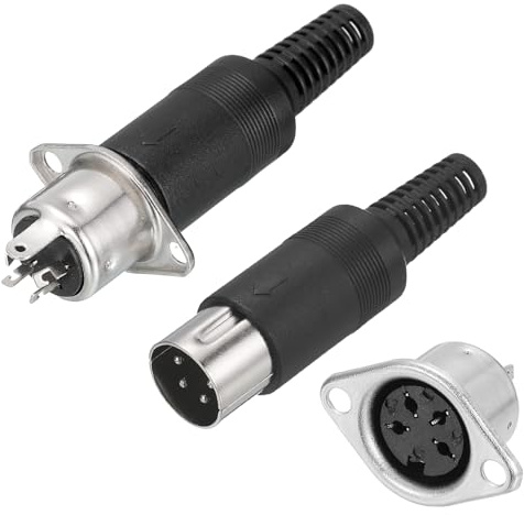 QUARKZMAN 4 Pz Spina DIN Maschio 4 Pin Per Dispositivi Audio Digitali | Adattatore Femmina Presa A Pannello Incassata, TV Lettore DVD
