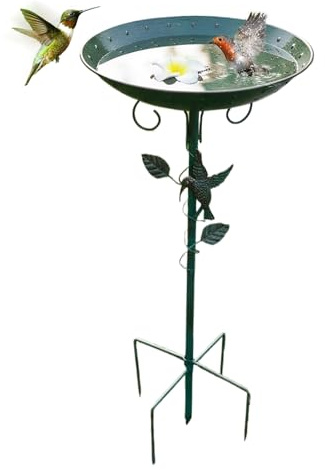 Outdoor Vogelbad - Futterschale für Vogelbäder und Tränken | Stehendes Kolibri Bad Und Futterstelle,Geeignet für Garten, Balkon Terrasse Hinterhof Rasen und im Freien