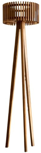 Lumisky - Lámpara de pie solar exterior para trípode EDEN TALL SOLAR de madera teca con módulo LED blanco cálido y mando a distancia H158cm