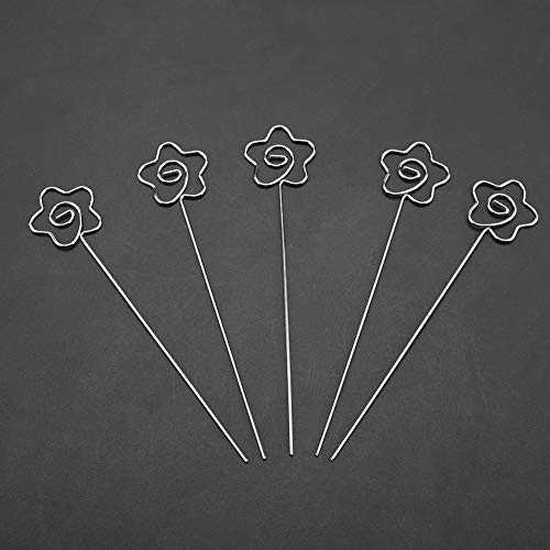 Rengue 50 St Metall Anteckningsklämmor Fotokortklämmor Pappersanteckningshållare med Söt Blomnotisform för Kontorsskola Hembordsskärm (Blomma stil)