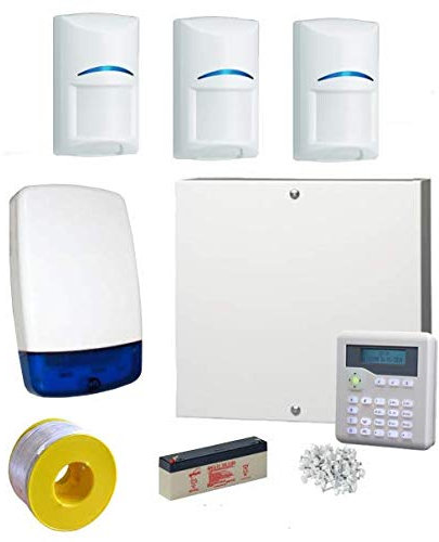 WIRED Burglar Alarm System PRO Kit LCD Keypad 3 x PIRs, 115db Siren !!