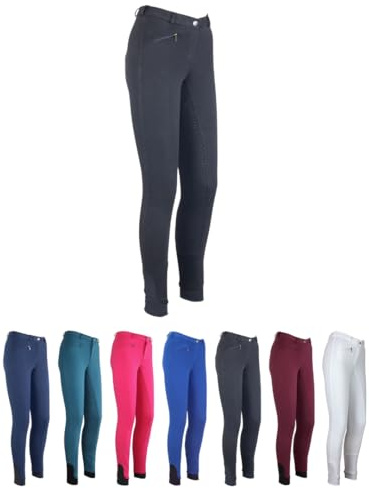 RL24 - Kinder-Reithose Flex Basicline | Reiterhose für Mädchen & Jungen | Silikon-Vollbesatzreithose | hautfreundlich, atmungsaktiv & elastisch | Reitleggings in Schwarz in Größe 152
