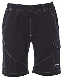 PAYPER Caracas Bermuda da Uomo 100% Cotone Chiusura Zip Tasca Porta Metro Posteriore Bande Reflex Grigio Smoke (M)