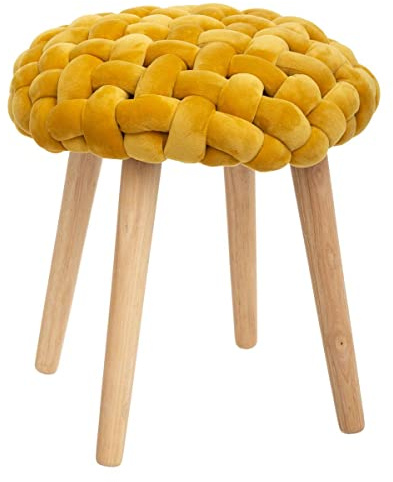 Atmosphera - Tabouret Tricot Moutarde
