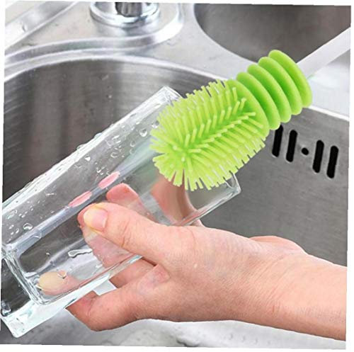 Bottle Brush Cup Scrubbing Silicone Kitchen Cleaner for Washing Cleaning Bottle Brush With Handle Cleaning Utensils Brush Glass