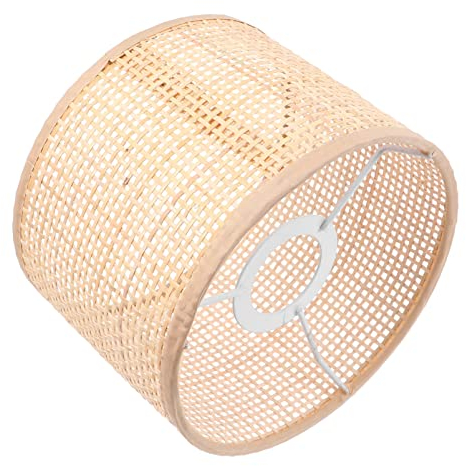 Beaupretty Rattan Gewebt Lampenschirm Rattan Korb Kronleuchter Lampenschirm Clip- Auf Vintage Tischleuchte Deckel Stehleuchte Ersatzschatten