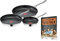 Jamie Oliver by Tefal Cook's Direct On Pfannen-Set 20/24/28 cm, Rezeptheft, Antihaft, Induktion, Backofenfest, Edelstahl, Genieteter Griff, E304S3.TOG