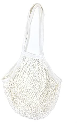 TopHomer Einkaufsnetz Netze Tasche Kartoffelsack Wiederverwendbar Einkaufstasche für Sandspielzeug, Obst, Gemüse, 1 Stück Weiß
