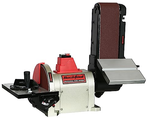 BUCKTOOL 500W Bench Belt Sander for Woodworking, 100x914 mm Belt and 200 mm Disc Sander, Belt Sander for Wood with Direct-Drive Motor, BD4801