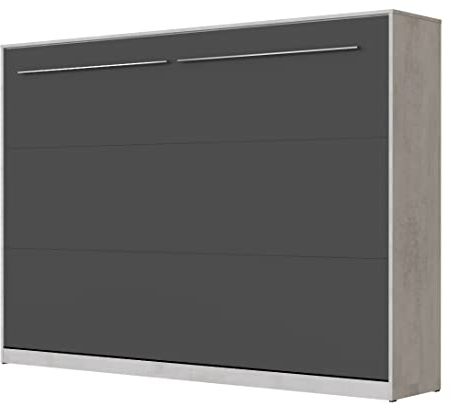 SMARTBett Schrankbett Standard 90x200 120x200 140x200 160x200 Bettschrank Wandbett Beton/Anthrazit 140 Horizontal