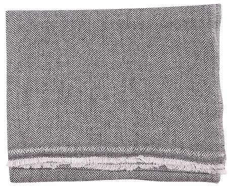 yanopurna Sommerschal Damen aus 100% Kaschmir – Handgewebter Kaschmirschal mit Fischgrätmuster – Leichtes Halstuch, Stola & Tuch für Frühling & Sommer – Unisex, Hergestellt in Nepal (68x190 cm)