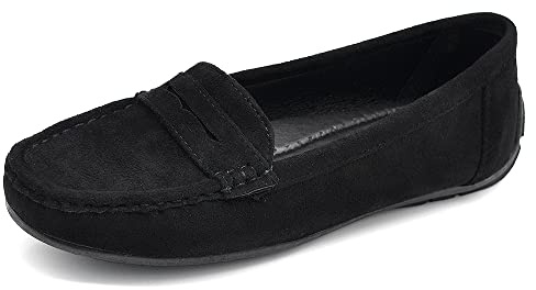 IF Fashion Schuhe Mokassins Slip On Loafers Weich Damen mit Strass Pietri Wildleder 7137, 245 Schwarz, 39 EU