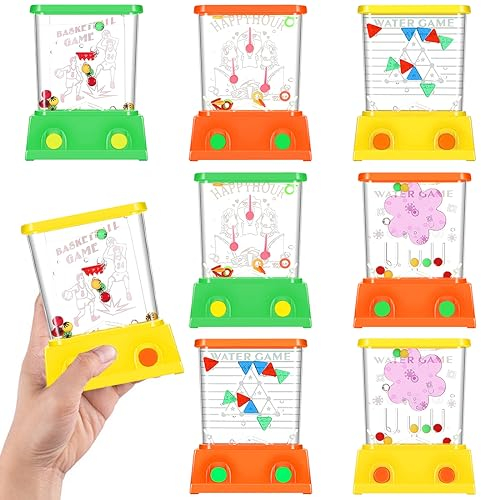 Vatten- flipper barn, 8 stycken handhållna vattenflipper, mini flipper vattenspel, vatten spel tålamodsspel för barn, present barnkalas fiskar ring spel