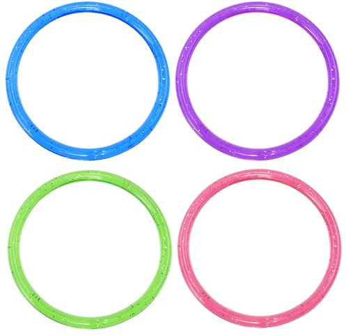 PENTA ANGEL Glitter Bangle Bracelets 8Pcs Retro Neon 80s 90s Costume Party Wrist Band Play Bracelets Plastic Ring for Women Men…