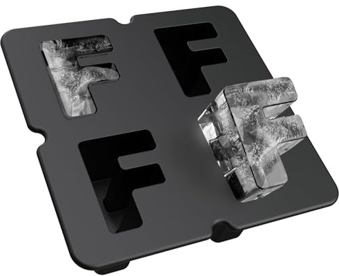 YOWINT Stampo personalizzato per cubetti di ghiaccio a forma di lettera F, stampo per ghiaccio in silicone per cubetti di ghiaccio personalizzati e cottura di cioccolatini e lettere artigianali,
