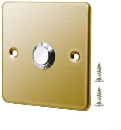 Lioaeust Pannello per campanello con interruttore, con pulsante, in acciaio, 220-250 V, per case, uffici, hotel (oro)