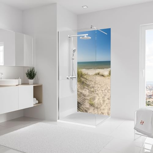 Schulte Duschrückwand Foto, Neue Dünen 8112, 90x210 cm, Wandverkleidung aus 3 mm Aluminium-Verbundplatte als fugenloser Fliesenersatz