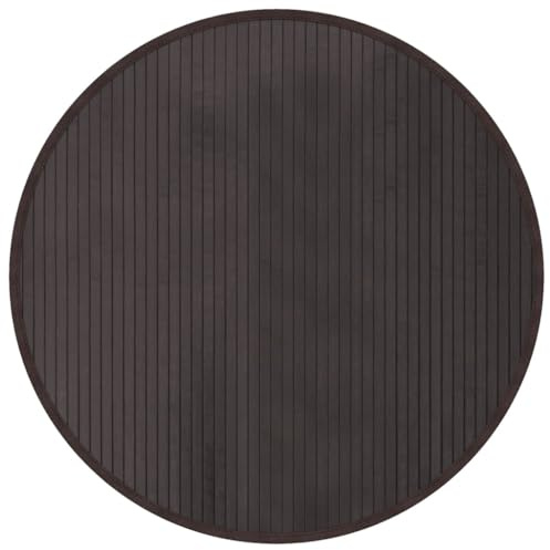 vidaXL Tapis Rond Marron foncé 80 cm Bambou, Tapis de Salon, Tapis de Cuisine, Tapis Rond, Tapis de Chambre à Coucher, Tapis de Salle de Bain