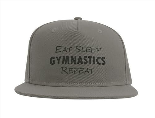 Lauthings Eat Sleep Gymnastics Repeat Snapback Cap Fullcap Embroidered Hat Grey, grau, Einheitsgröße