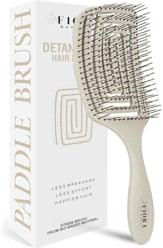 Fiora Naturals Paddle Hair Brush for Thick Hair - Detangler Brush for women - Vented Hairbrush for Gentle Detangling, Best Hair Brush for Wet or Dry Hair