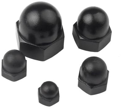 Nylon Eichelkappe Hutmuttern Weiß/Schwarz Kunststoff Sechskant Sechskantmutter M3 M4 M5 M6 M8 M10 M12 M14 M16 M18 M20(Black,M16 (5pcs))