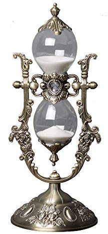 DIMEIYAN Sablier, sablier sablier, sablier for 30/15 Minutes, sablier Rotatif Vintage créatif, sablier décoratif en Cristal métallique, Horloge sablier, for Bureau, Salon(21 * 8.4cm)