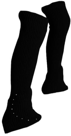 Amagogo Beinwärmer für Eiskunstlauf, Fußlose Socken, Strickdesign, Lange Beinwärmer für Erwachsene, Winter Sport