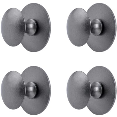 MOROBOR Adhesive Cabinet Knobs, 4pcs Self-Stick Instant Kitchen Pulls Stainless Steel Knobs for Windows Wardrobes Cabinets Drawers (Gunmetal Grey)