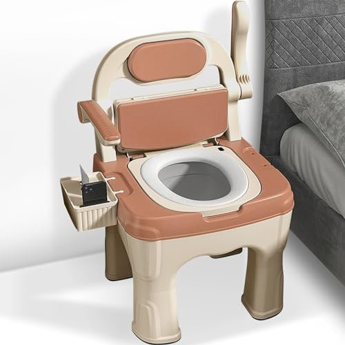 Höhenverstellbarer Nachttisch-Toilettenstuhl – Toilettenstuhl für Senioren mit Behinderungen und älteren Menschen, 299 kg Kapazität, 47 cm breiter Sitz – Heimgebrauch