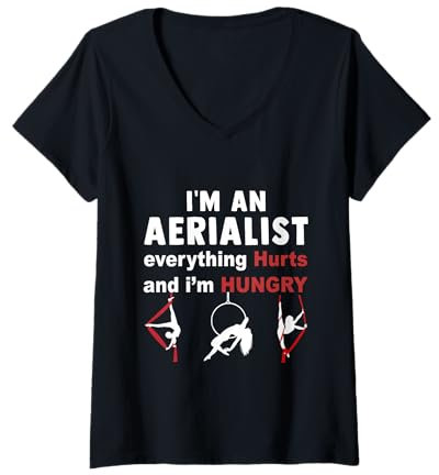 Damen Ich bin ein Aerialist Aerialist Yogi Dancer Aerial Hoop Lover T-Shirt mit V-Ausschnitt