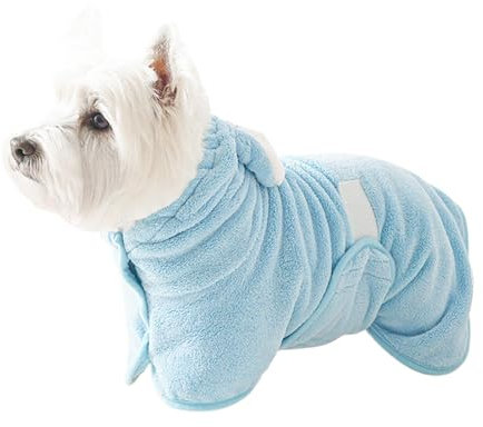 Oldmoom Welpen-Frottee-Bademantel, Hunde-Bademantel für nach dem Bad - Hunde-Trocknungstuch nach dem Bad,Super saugfähige Hundehandtücher, Bademantel zum Trocknen für Katzen, klein, mittelgroß