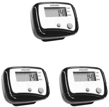 Schrittzähler für Gehzähler zum Laufen, Outdoor-Sport, Wandern, schwarz, 4,8 x 3,5 x 2,2 cm