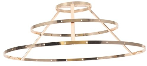 OSALADI Lampenschirmrahmen 3-Schichtig Vintage Draht Lampenschattenring Für Diy Kronleuchter Zubehör 9 Zoll Eisen Metall Gold Silber
