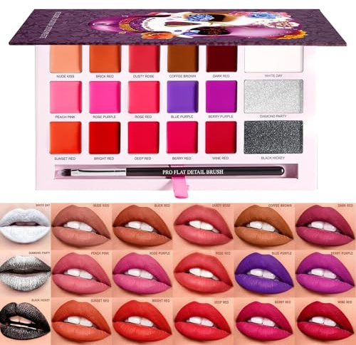 Palette di rossetto per le donne | Idratazione impermeabile del rossetto 18 colori, più possibilità di miscelazione, cosmetici costumi di Halloween a lunga durata per la raccolta, prestazioni