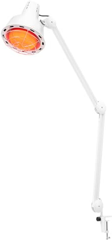 TESUGN Rotlichtlampe, 275W Infrarotlampe Wärmelampe, Rotlicht Lampe mit Ständer 180 ° Rotation, Temperatur einstellbar, Rotlichtlampe Wärmelampe für Linderung von Muskelschmerzen