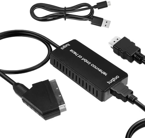 YUWJOOWEE YUEIODDKL Scart auf HDMI Adapter, 1080P Scart to HDMI Konverter, Scar t zu HDMI Kabel Converter Ausgang für TV STB VHS Xbox PS3 Sky Blu-ray DVD usw