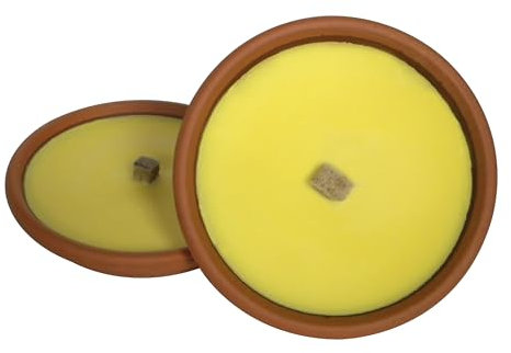 Fiaccola in Terracotta alla Citronella Ø 17 cm – Durata 7,5 Ore – Cera Gialla | Cereria Di Giorgio – Ideale per Esterni ed Eventi – Allontana gli Insetti