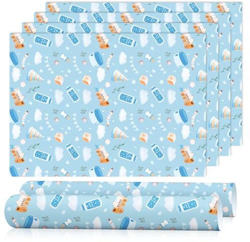 SCENTORINI Carta Profumata per Cassetti, 6 Fogli Profumati per Cassetti, Armadio, Carta Profumata da Decorazione (azzurro-talco per bambini)