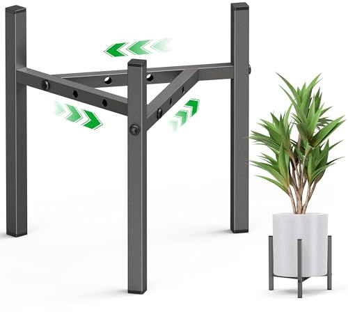 zqiliboyi Metal Plant Stands Indoor Adjustable，Plant Pot Stand 20-30cm,Plant Holder for Outdoor Home Garden Corner Porch, Flower Stand for Living Room Bedroom-Grey 1 Pack
