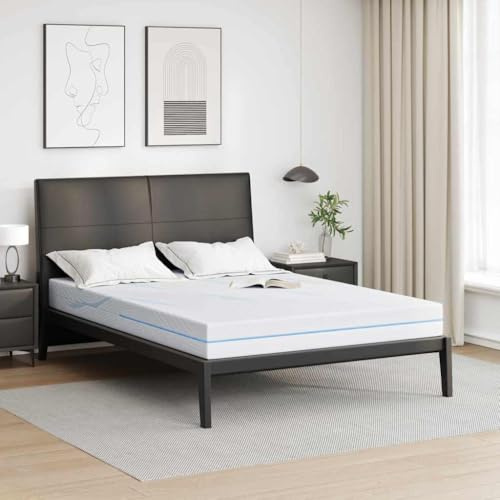vidaXL Materasso Bianco 140 x 200 cm Tessuto Jacquard, Materasso Rettangolare Moderno in Schiuma, Soluzioni Letto Resistenti, Comodo e Favoloso per Sonno
