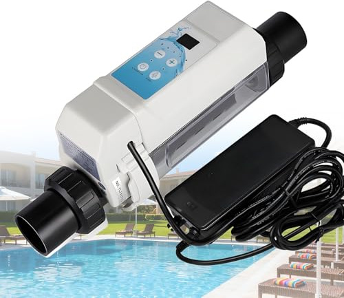 UORDBY Générateur de Chlore pour Piscine, électrolyse au sel, entrée (CA 110-220 V/50-60 Hz), Sortie CC 24 V/5 A, pour piscines résidentielles, piscines commerciales et spas HT20