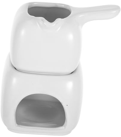 ARTSEWPLY Pentola Fonduta Cioccolato in Ceramica Bianca Multifunzione Resistente e Facile da Usare per Sciogliere Rapidamente Cioccolato Burro e Marmellate in Cucina Domestica e Piccoli