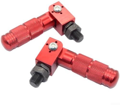 Pedales plegables de aleación de aluminio con refuerzo de manga mecanizado CNC y roscado para un uso duradero en scooters eléctricos (rojo)