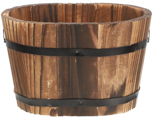 Kisangel Fioriera Rustica in Legno Retrò per Piante Grasse e Bonsai, Vaso da Fiori da Interno ed Esterno, Vaso Piccolo per Giardino, Balcone e Ufficio, Materiale Resistente e Decorativo
