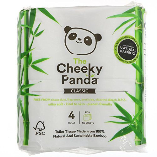 THE CHEEKY PANDA | Carta igienica in bambù naturale | 3 x 4 rotoli (UK)
