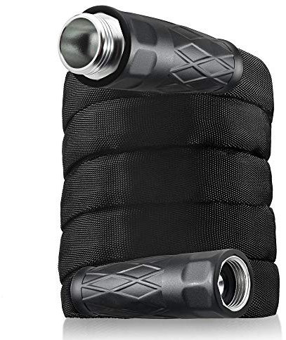 Bionic Force gartenschlauch - flexibel, leicht Heavy-Duty-gartenschlauch aus high Performance mxz-7-faser mit knickfester Aluminium-Fittings 50' schwarz