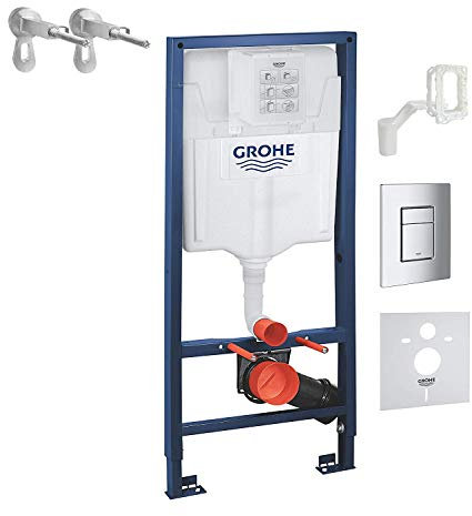 VBChome Grohe 5-in-1 Set für Wand-WC 1,13 m mit Wandhalter Betätigungsplatte Skate Cosmopolitan in chrom