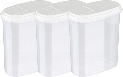 MiraHome Schüttdose für Müsli 2L 3er Set Weiß – Vorratsdosen mit Deckel luftdicht – Frischhaltedosen mit Deckel – Aufbewahrungsbox Küche für Mealprep & Organisation